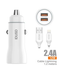 Car Charger 2U 2.4A + Cable Lightning | Angar Distribuciones