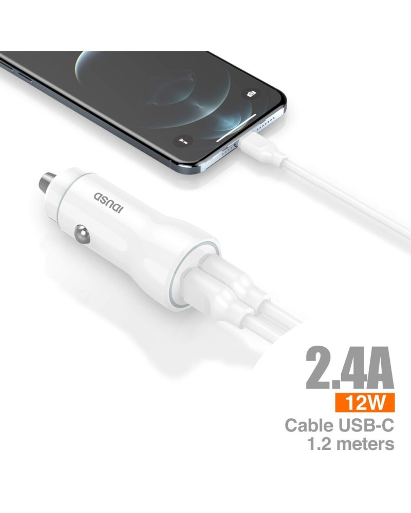 Car Charger 2U 2.4A + Cable Typ -C | Angar Distribuciones