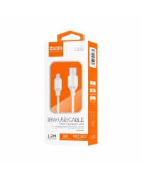 Cable micro USB Blanco 1.2M Carga rápida | Angar Distribuciones