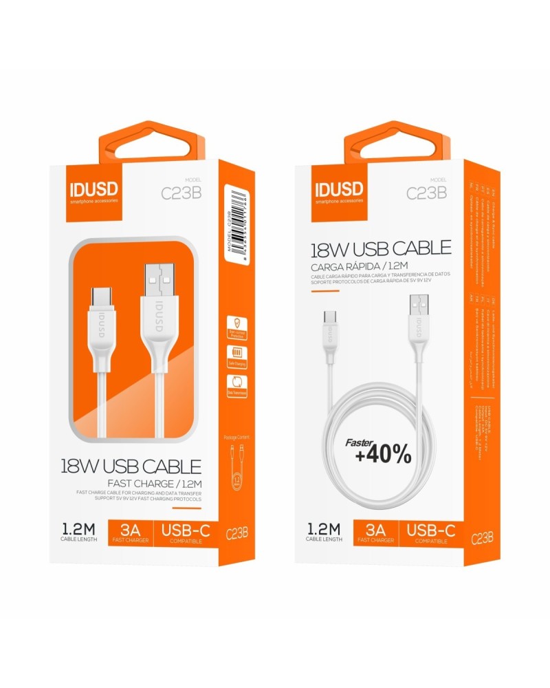 Turbo Cable USB-C 1.2M 3A | Angar Distrubuciones