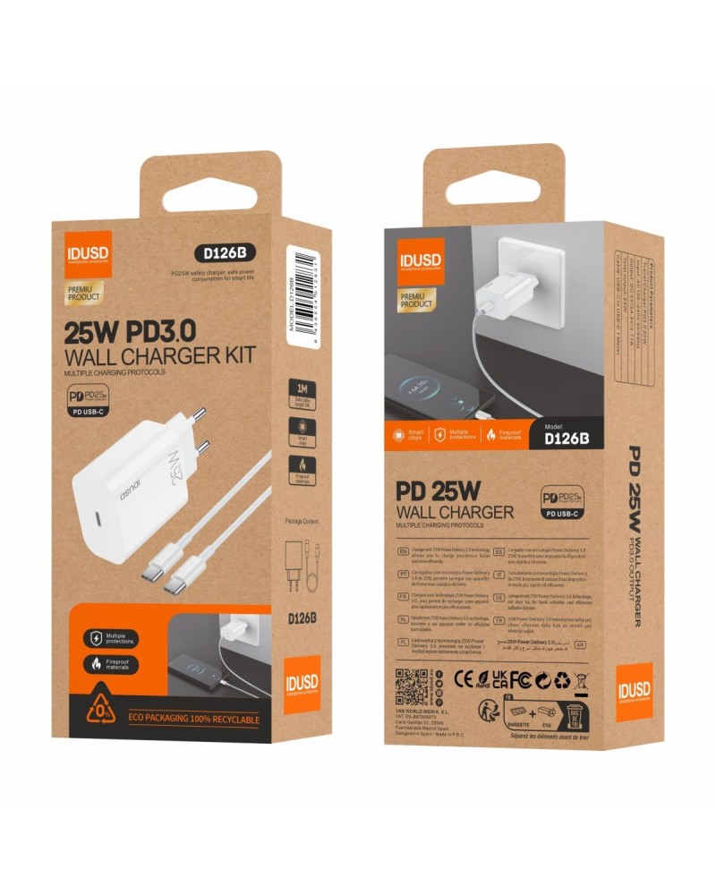 Eco Cargador PD 25W + PD USB-C | Angar Distribuciones