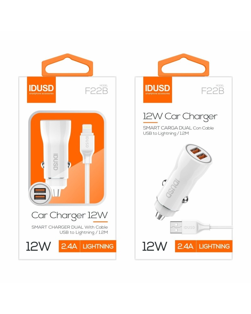 Car Charger 2U 2.4A + Cable Lightning | Angar Distribuciones