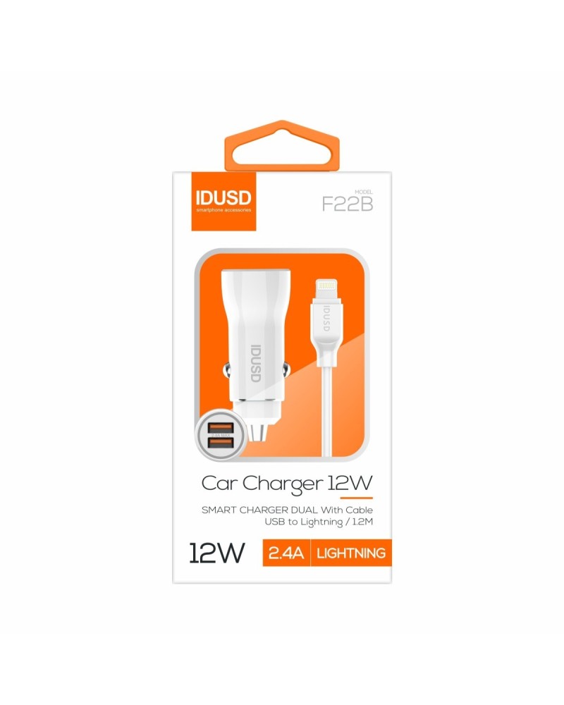Car Charger 2U 2.4A + Cable Lightning | Angar Distribuciones