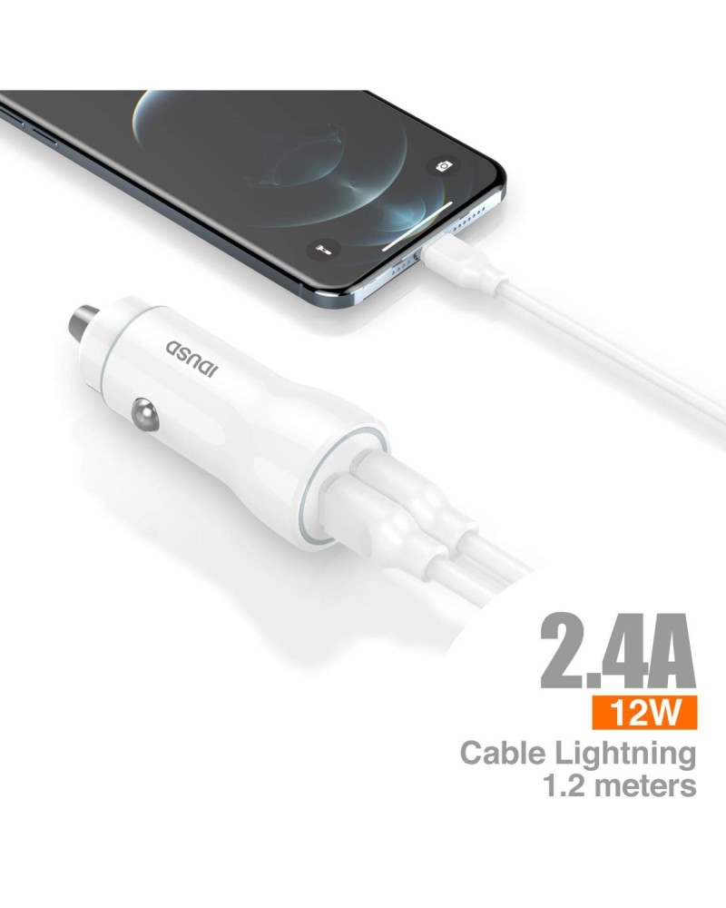 Car Charger 2U 2.4A + Cable Lightning | Angar Distribuciones